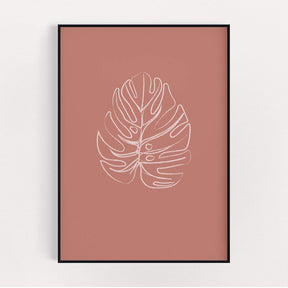 Grace Emily Design Pink Leaf A4 Print